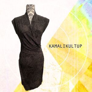 - KAMALIKULTUP patch polkadot black/gray dress